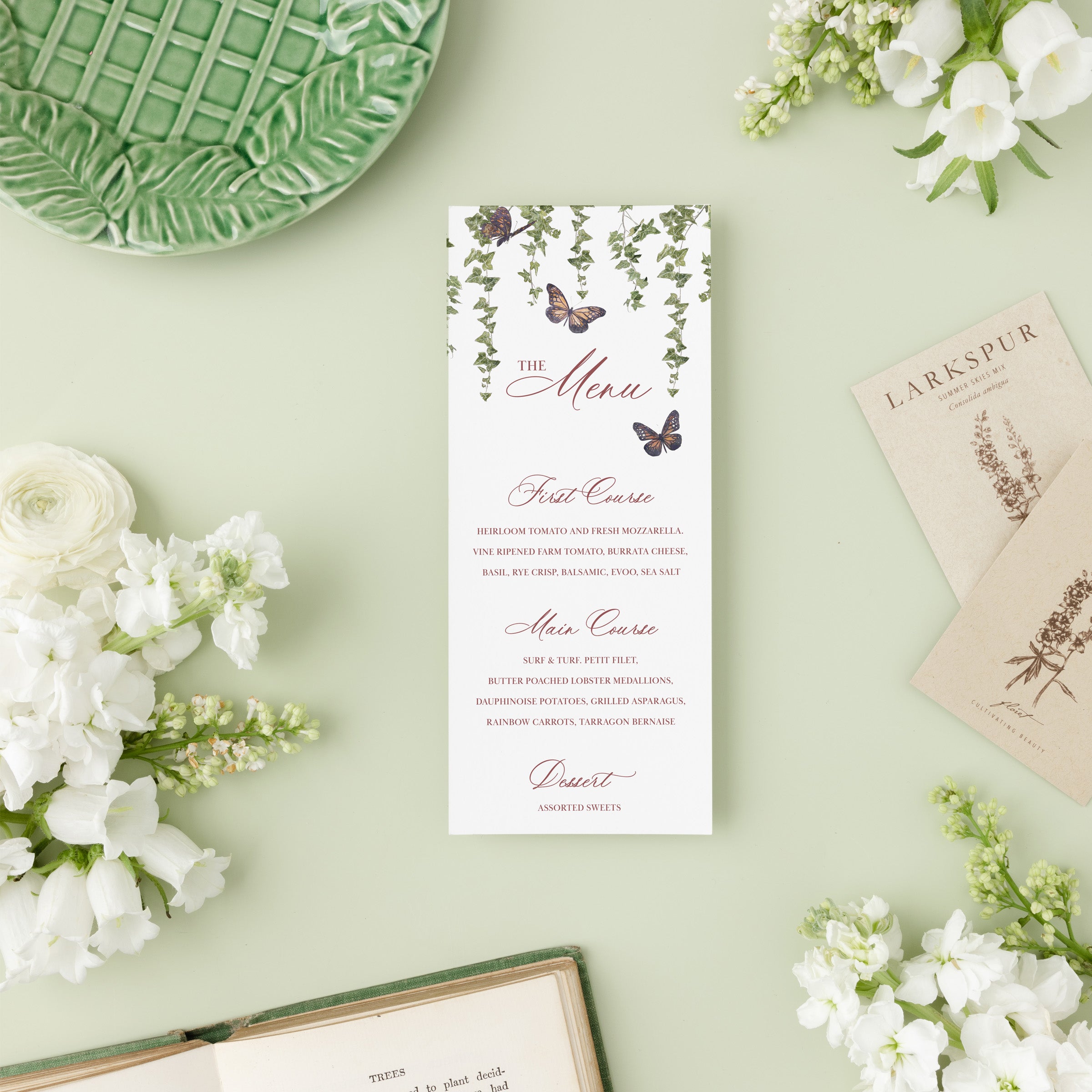 Garden Romance Dinner Menu
