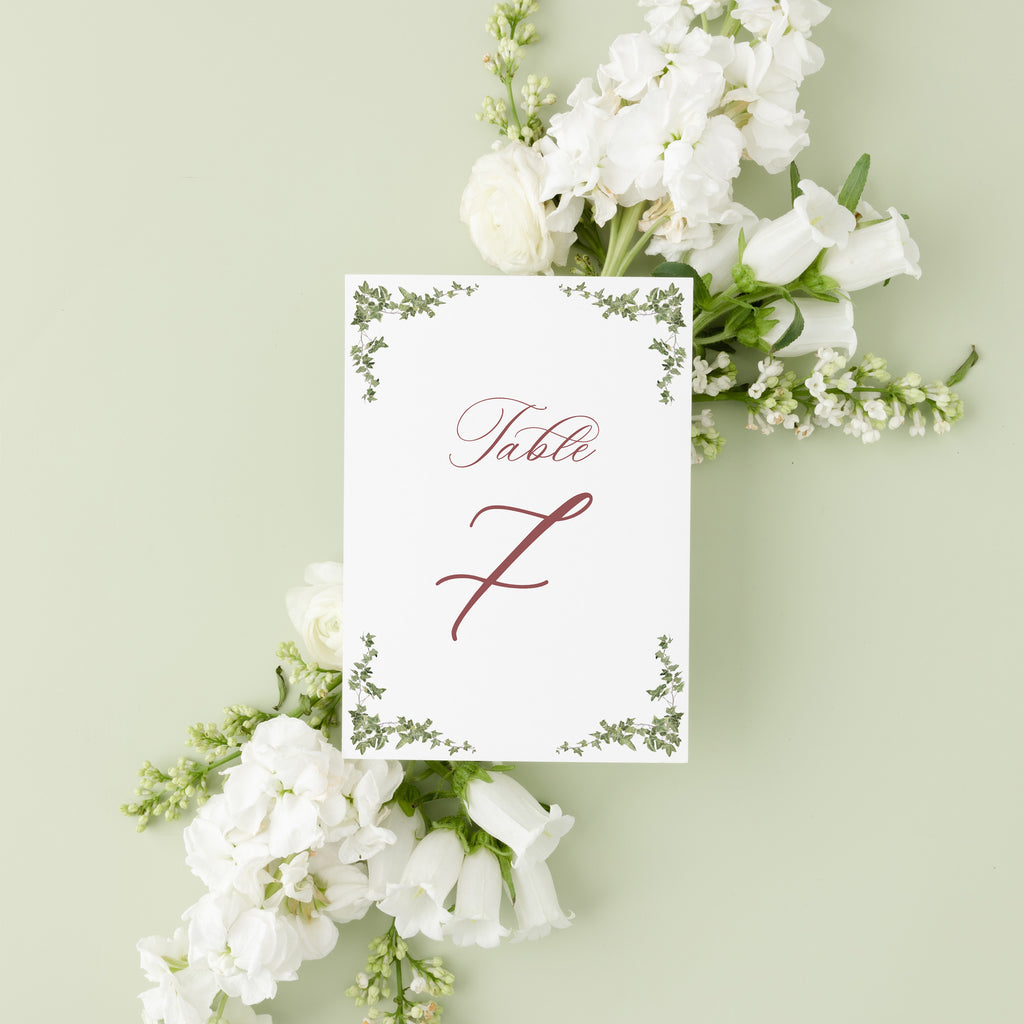 Garden Romance Table Number
