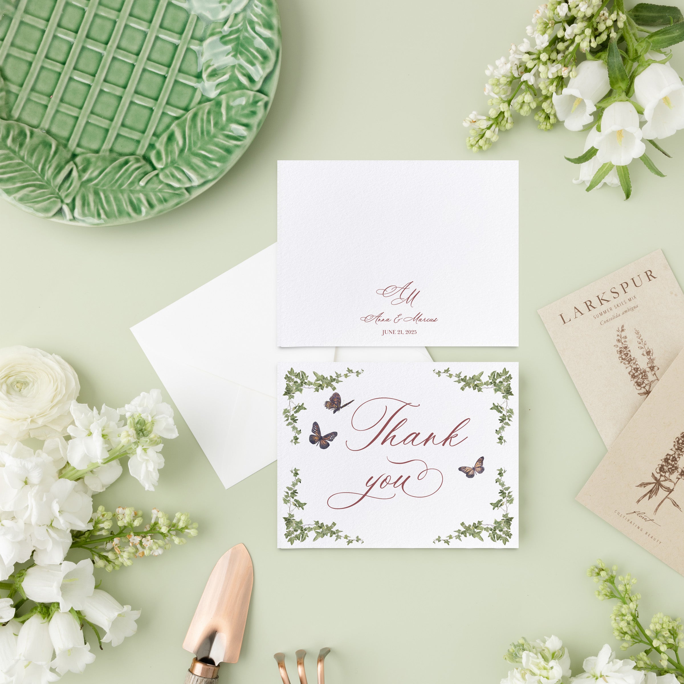 Garden Romance Thank You Card