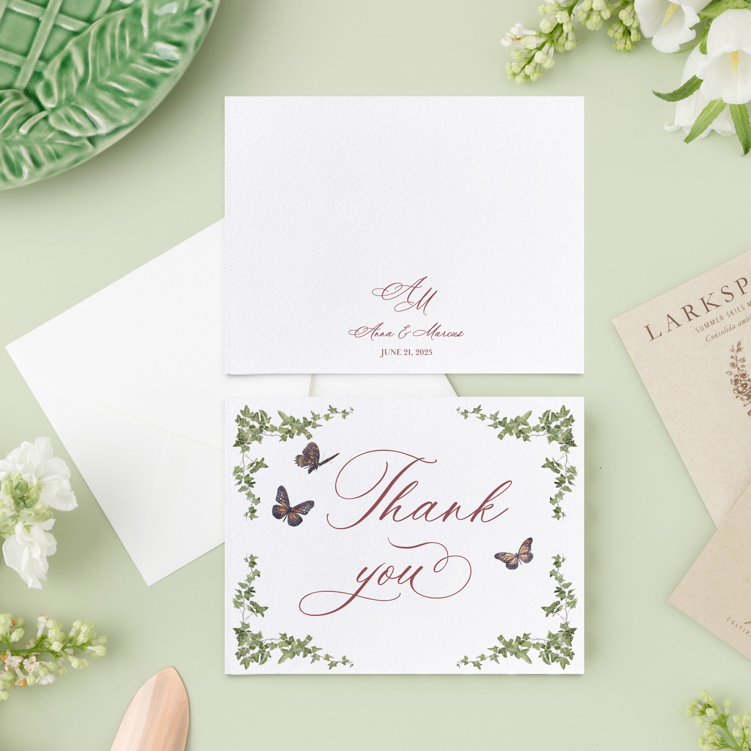 Garden Romance Thank You Card