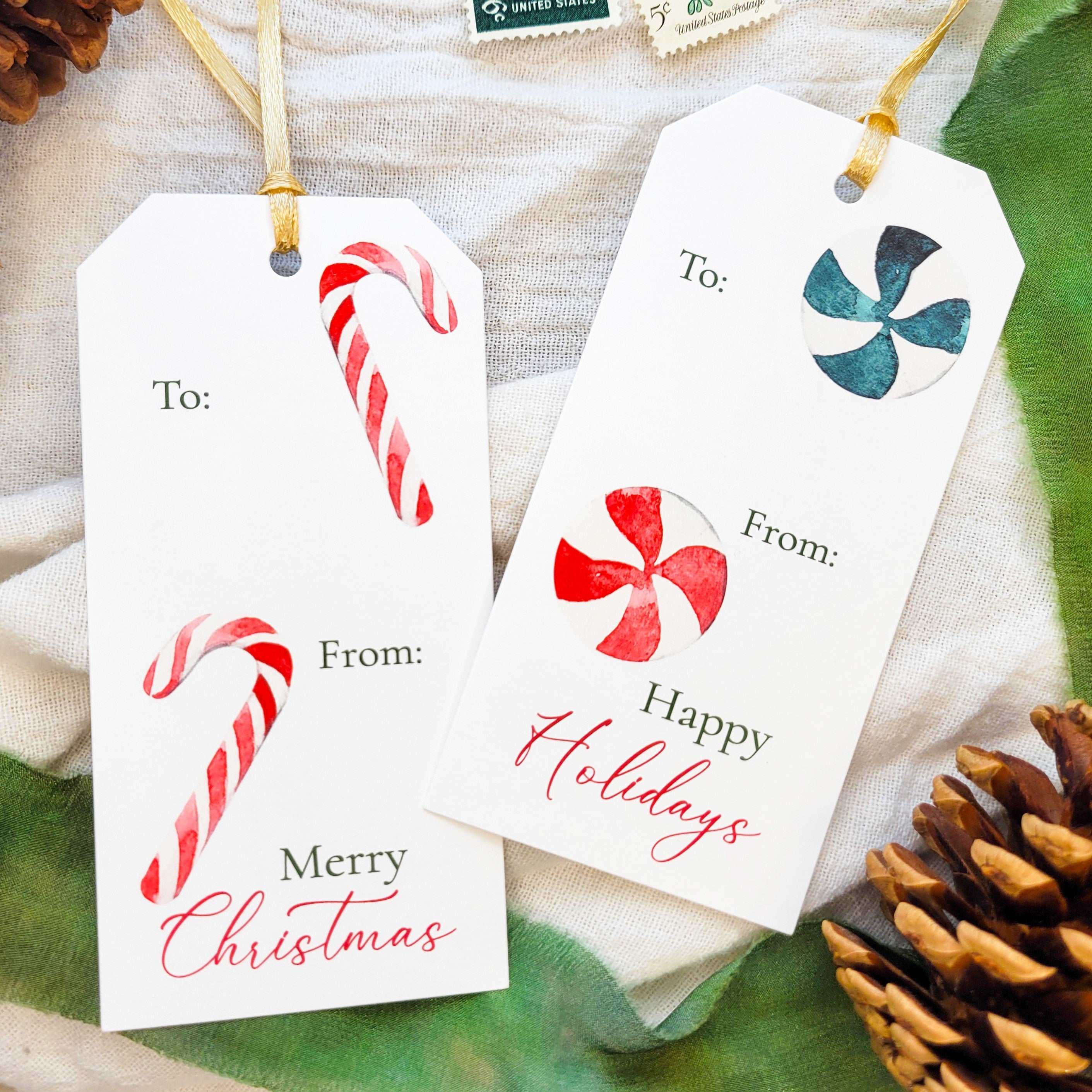 Candy Cane and Winter Mint Gift Tags