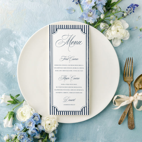 Elegant Coastal Dinner Menu