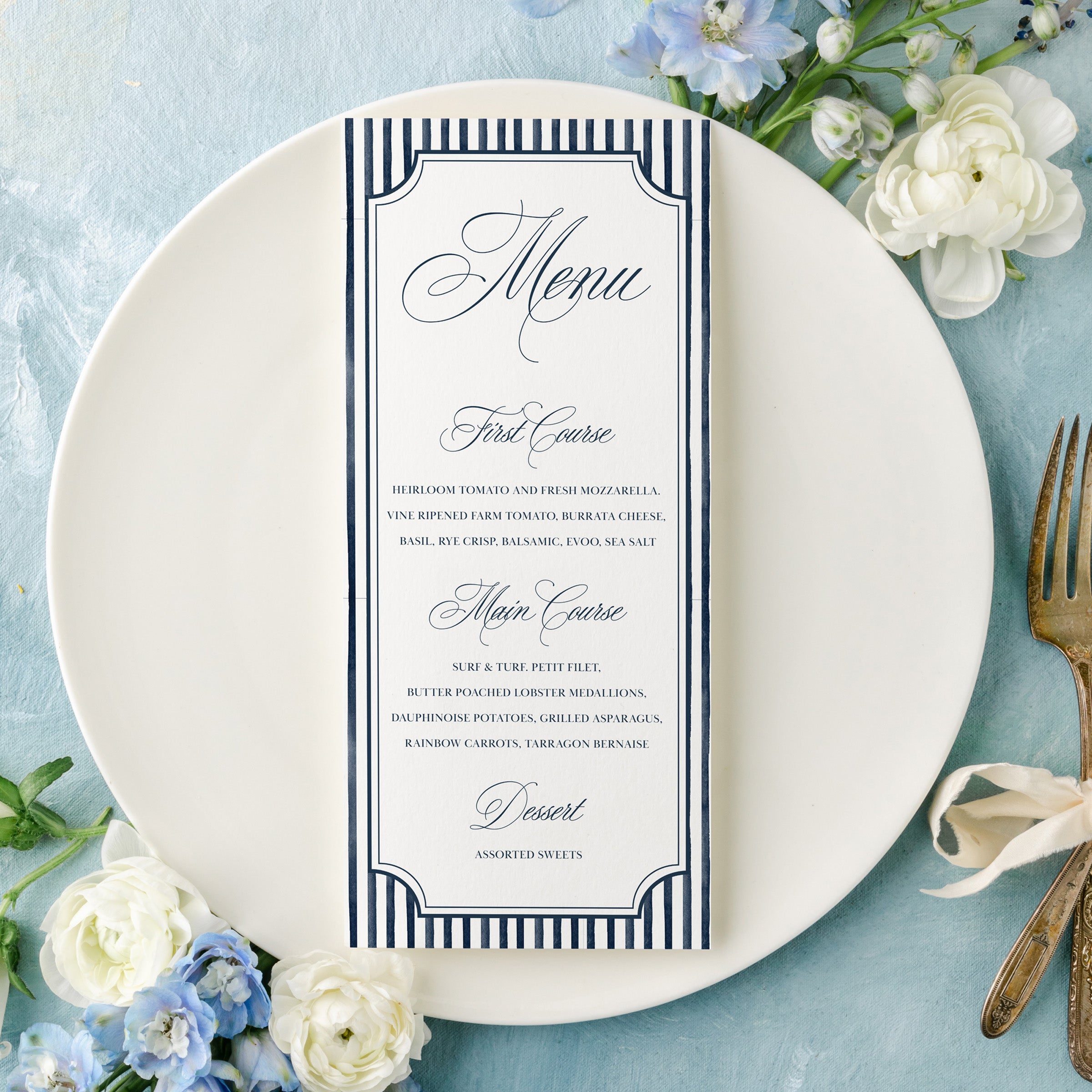 Elegant Coastal Dinner Menu