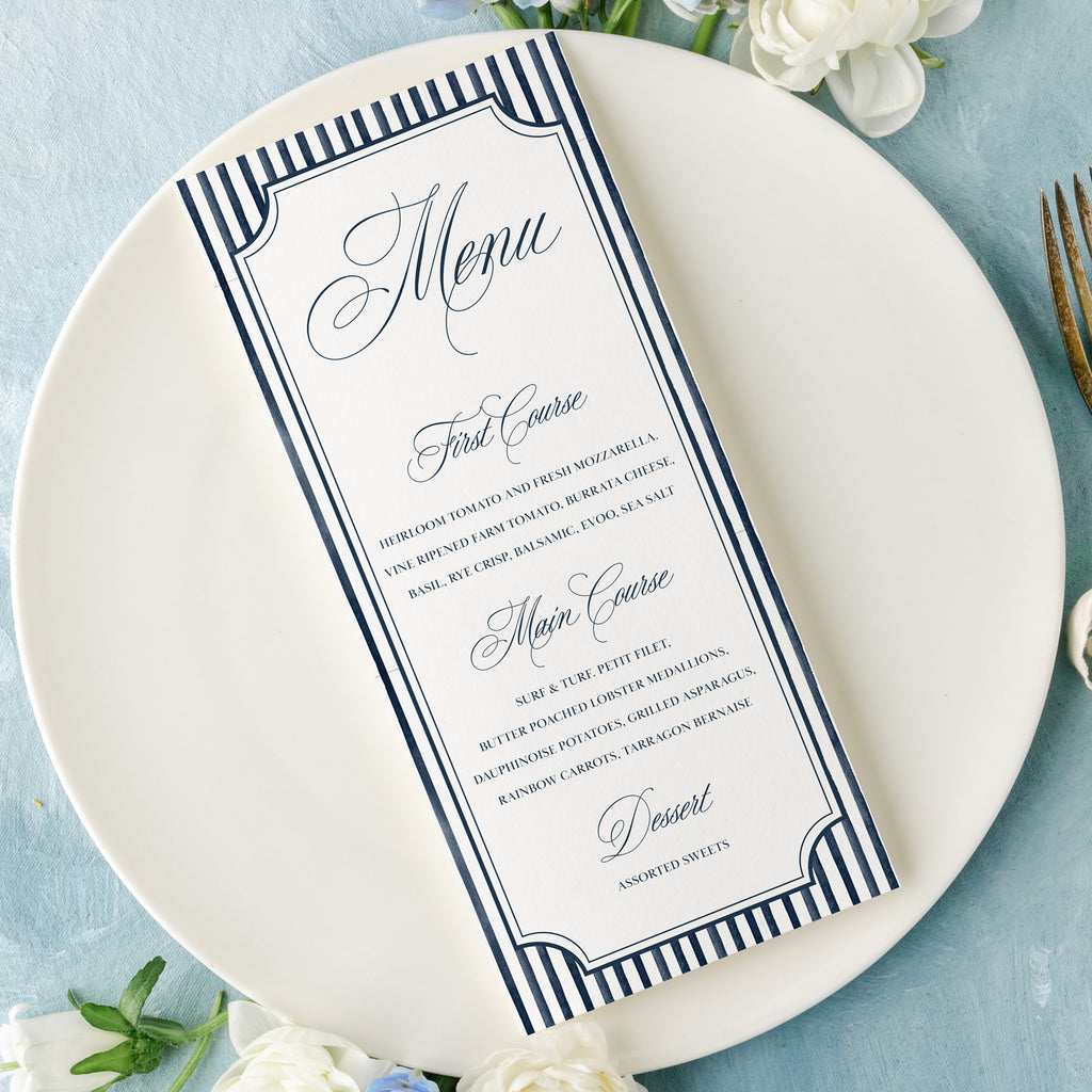 Elegant Coastal Dinner Menu
