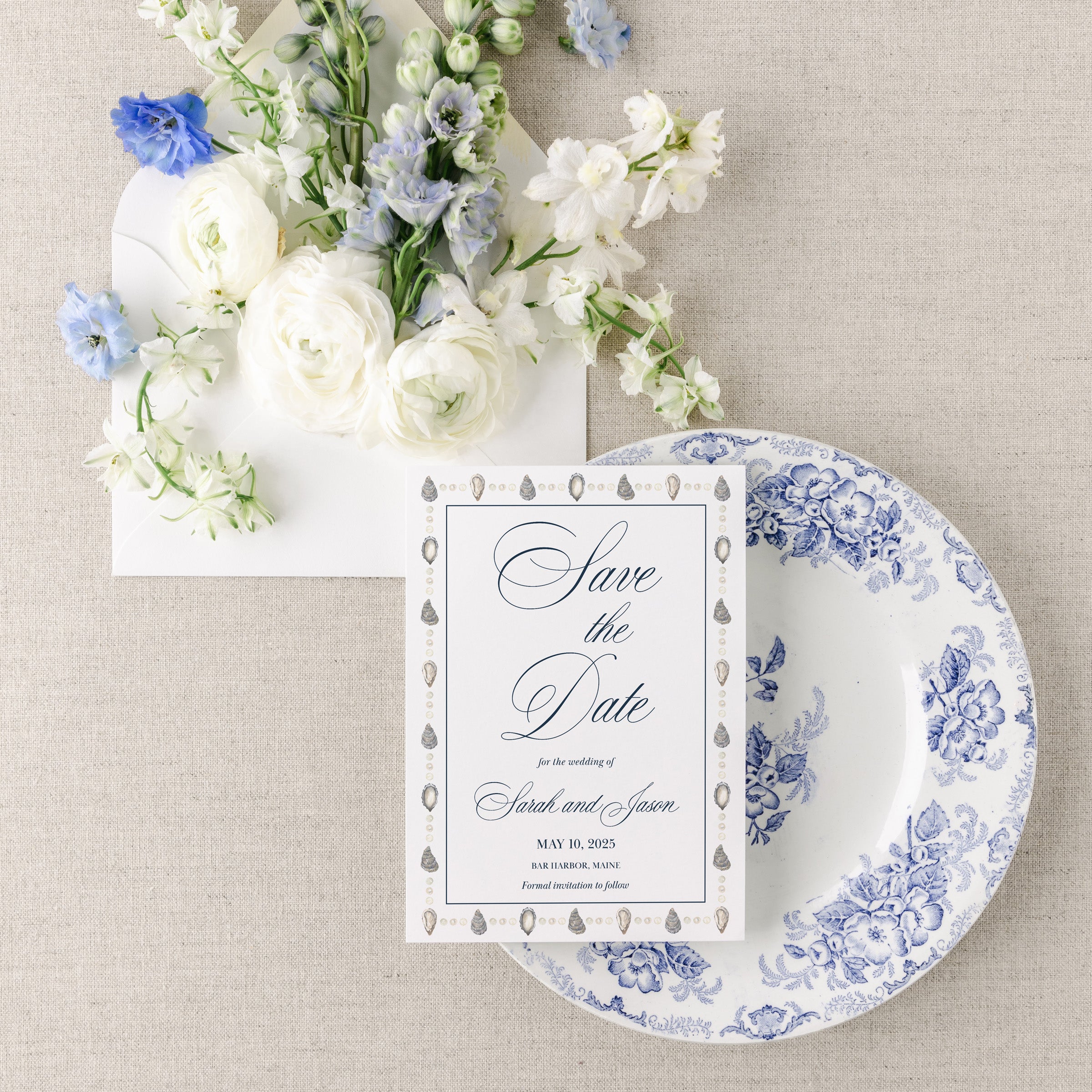 Elegant Coastal Save the Date