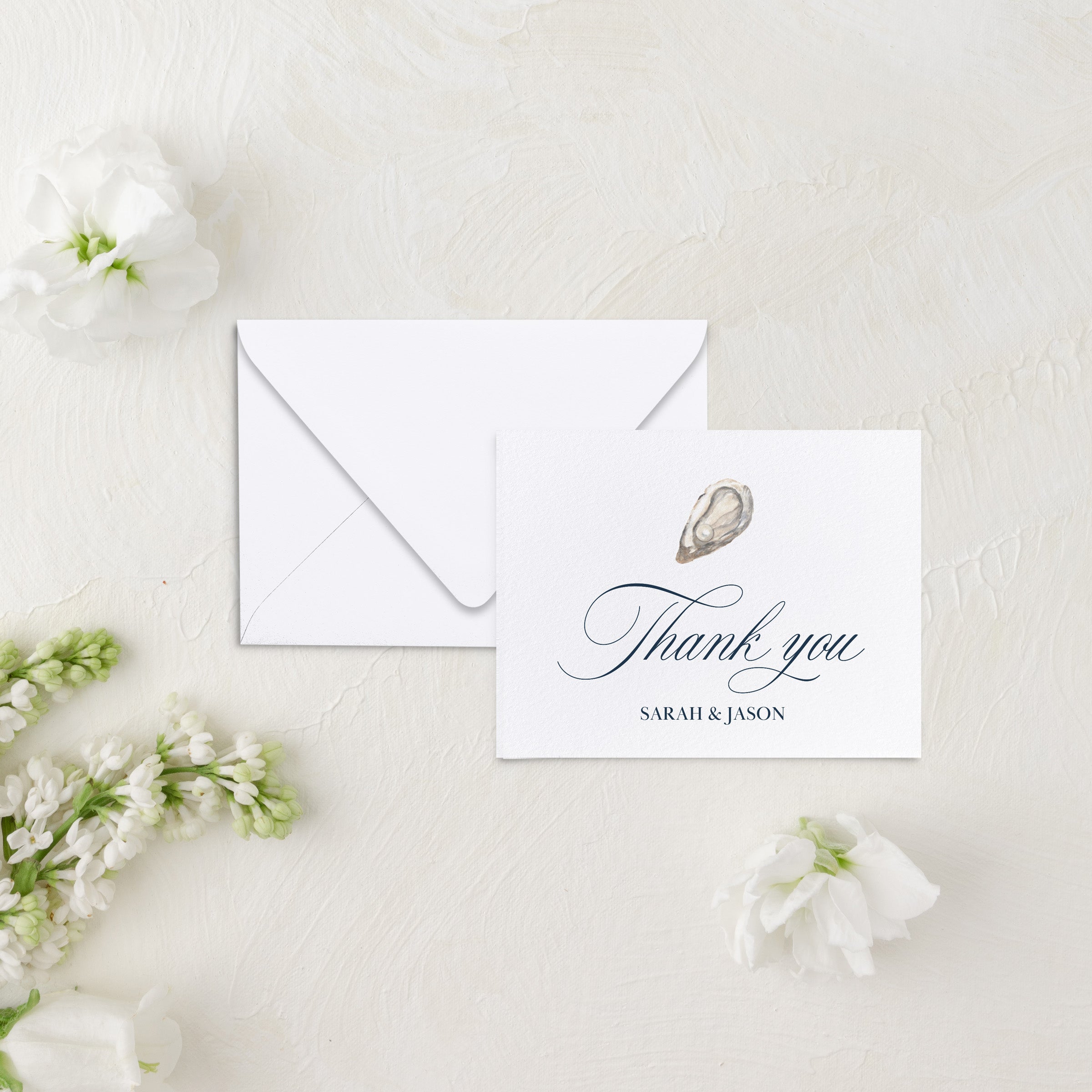Elegant Coastal Thank You Card