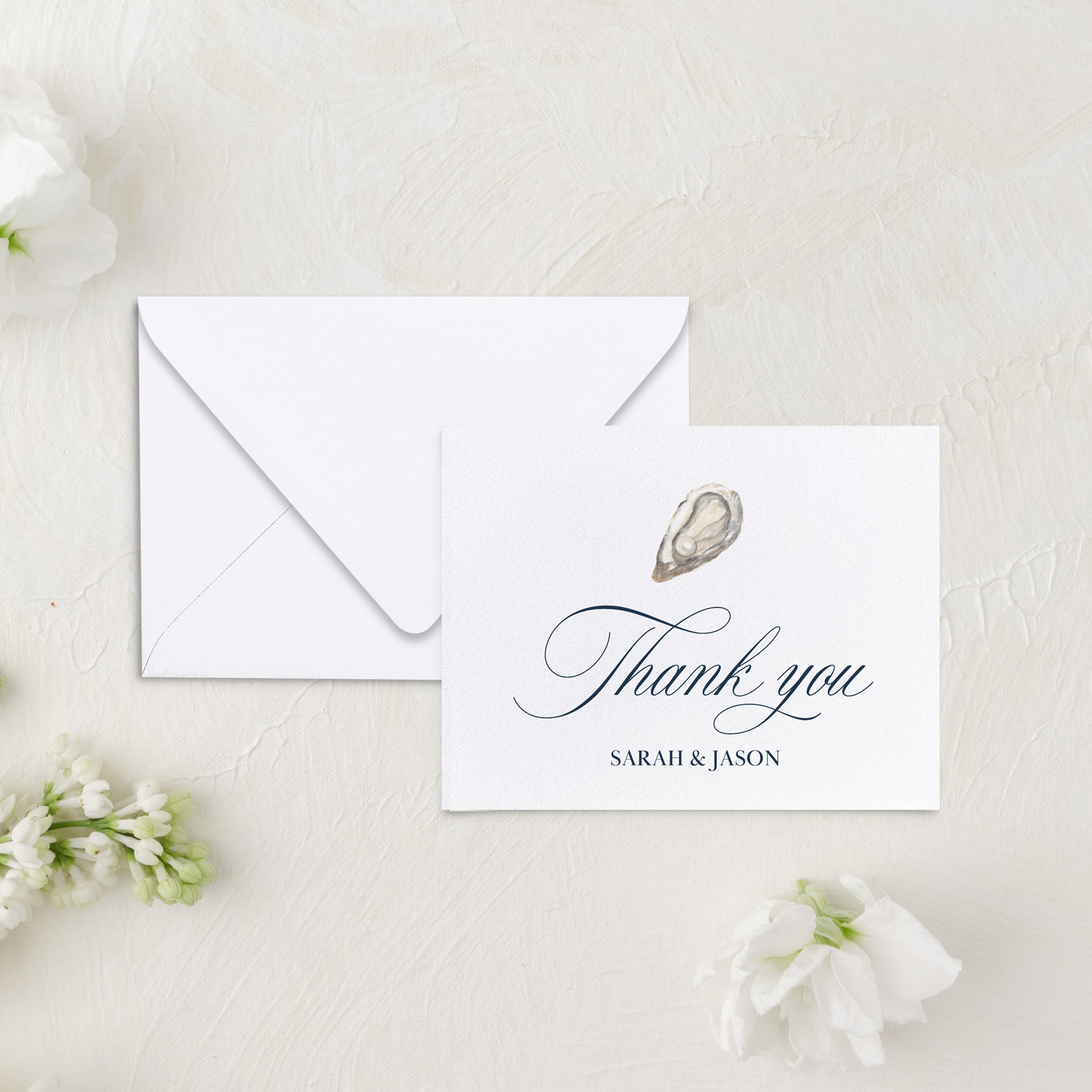 Elegant Coastal Thank You Card