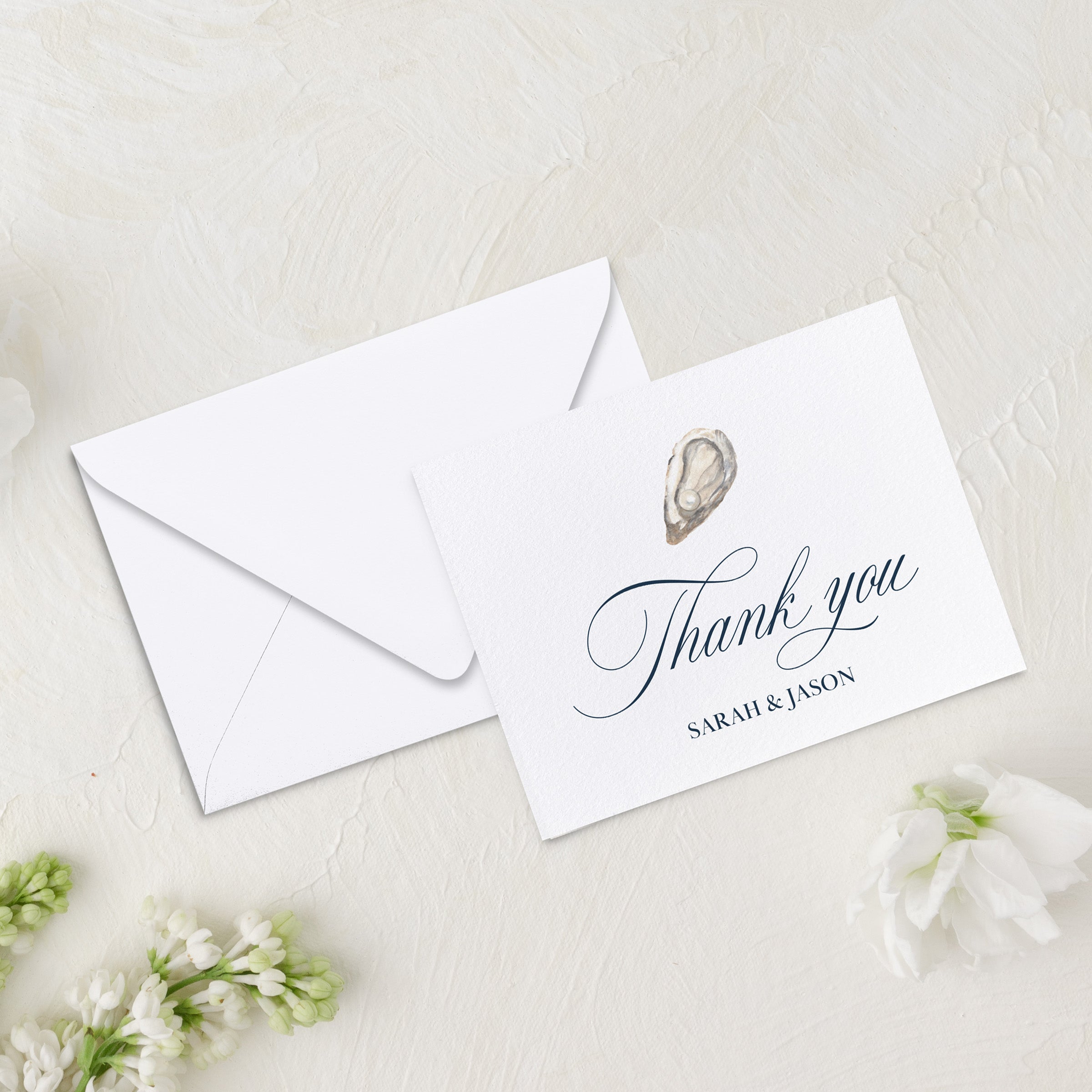 Elegant Coastal Thank You Card