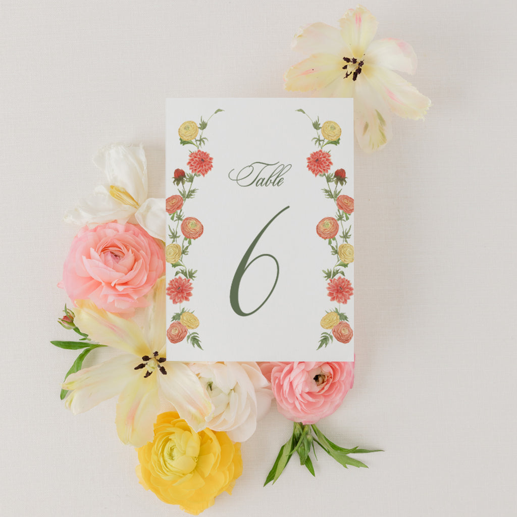 Spring Garden Table Number