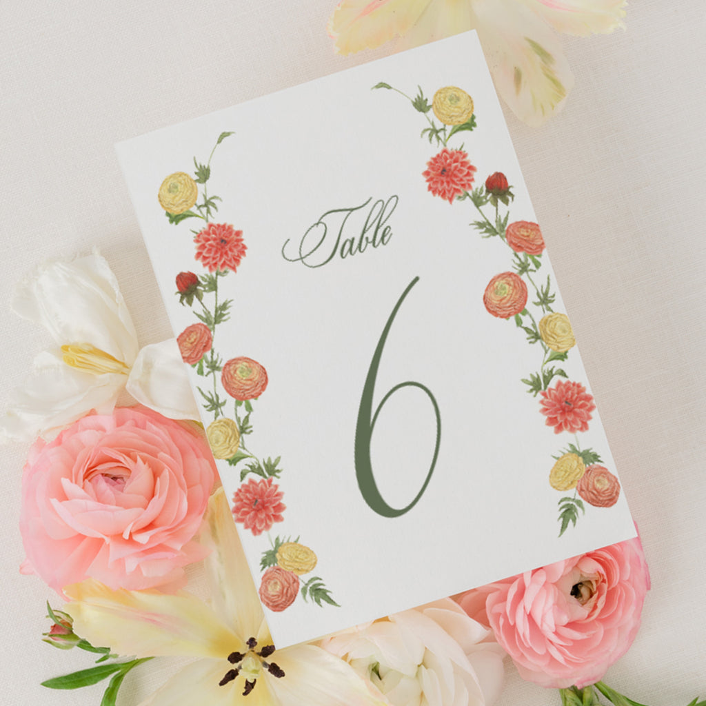 Spring Garden Table Number