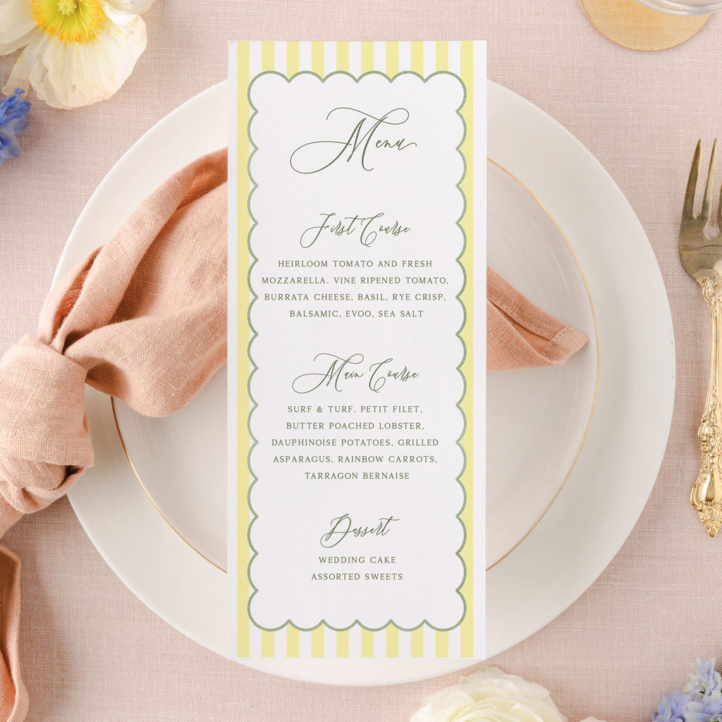 Summer Floral Dinner Menu