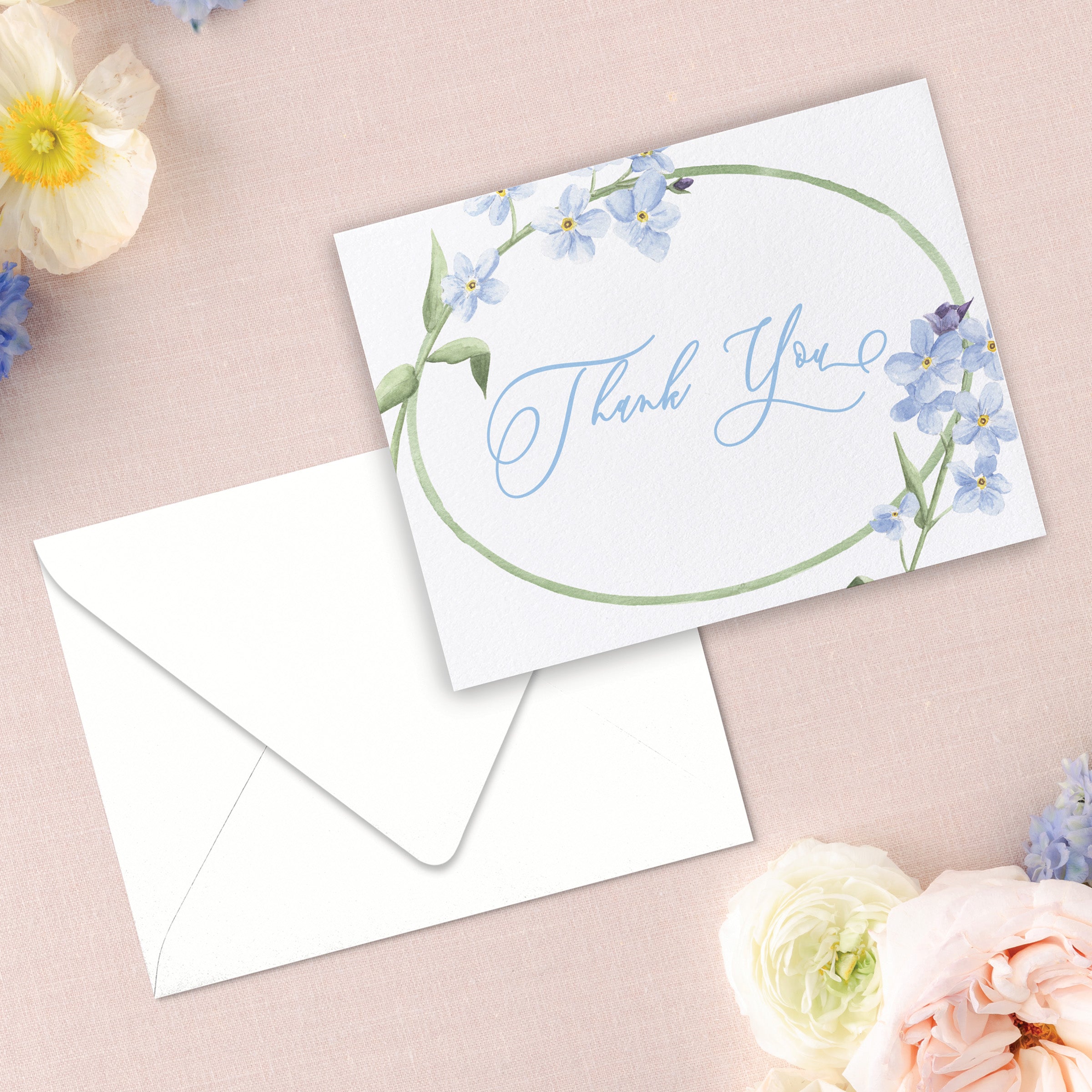 Summer Floral Thank You Card