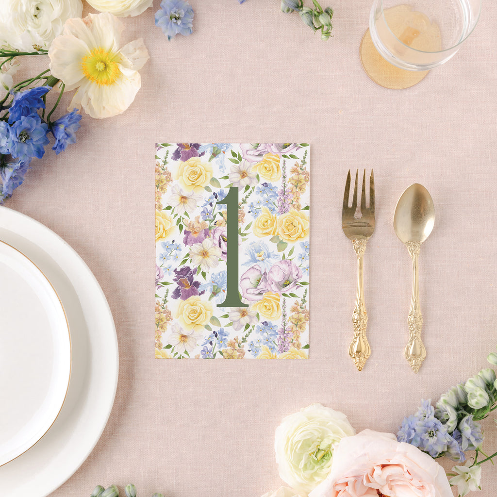 Summer Floral Table Number