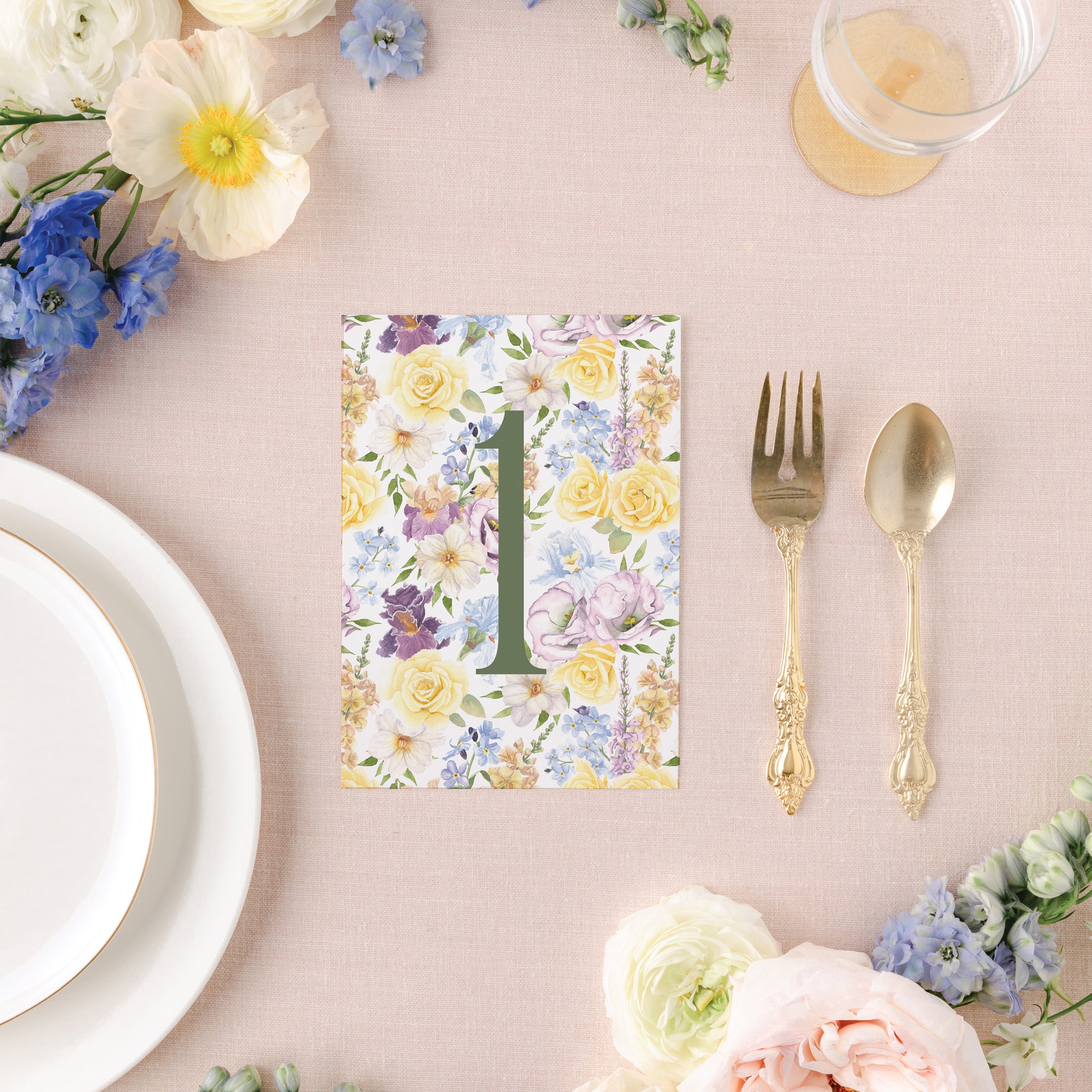 Summer Floral Table Number