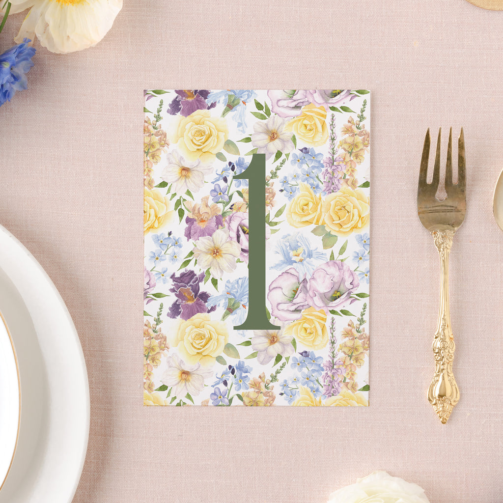Summer Floral Table Number