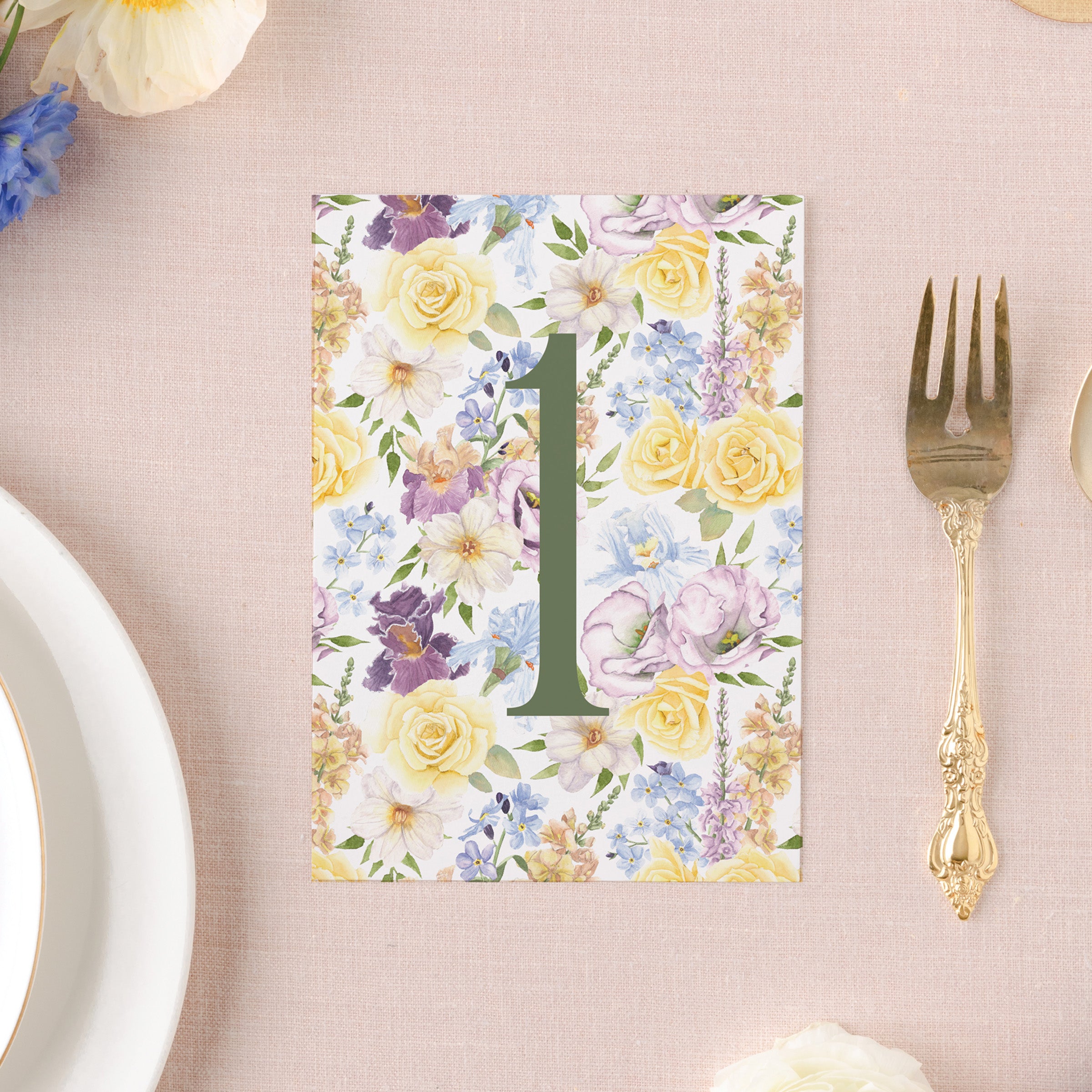Summer Floral Table Number
