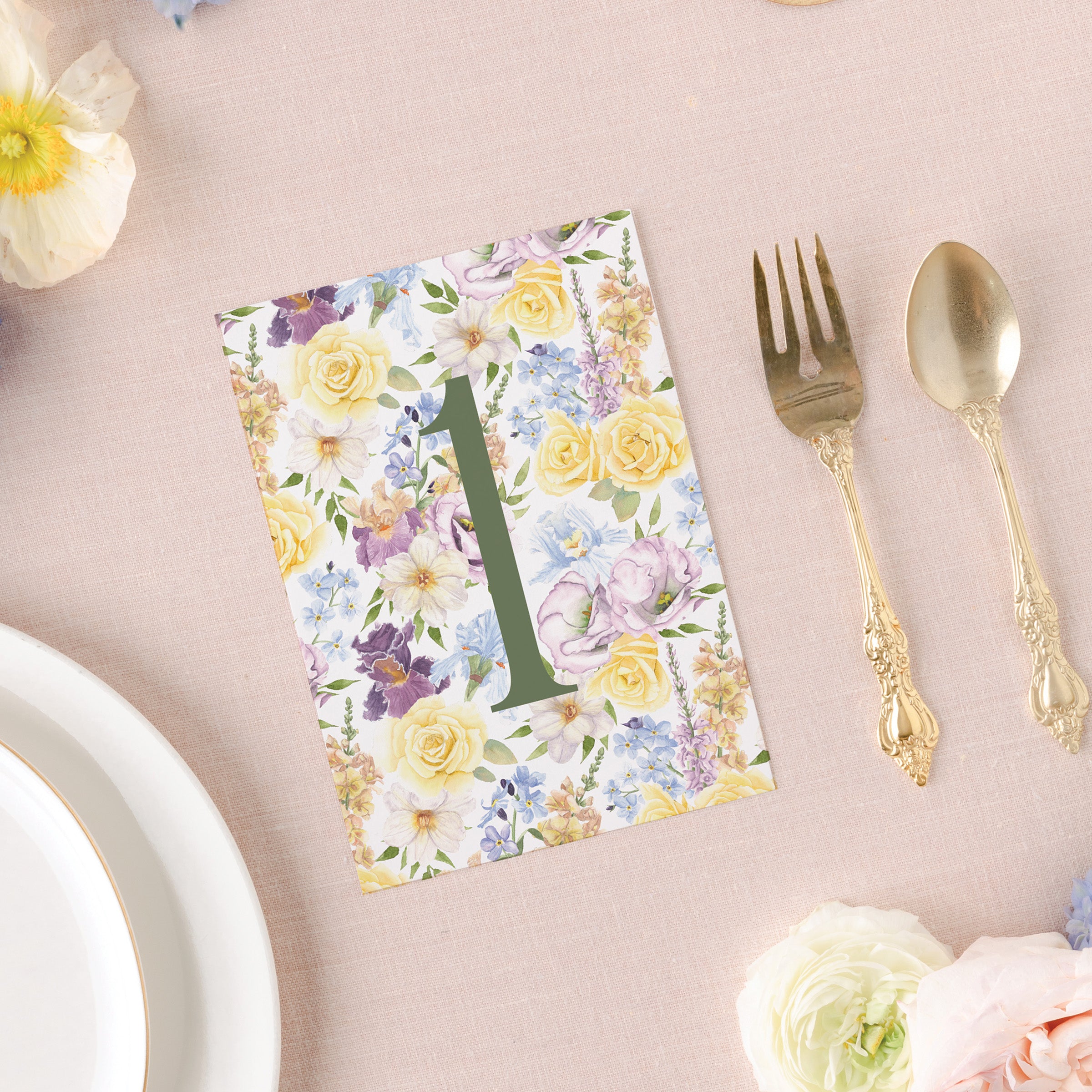 Summer Floral Table Number