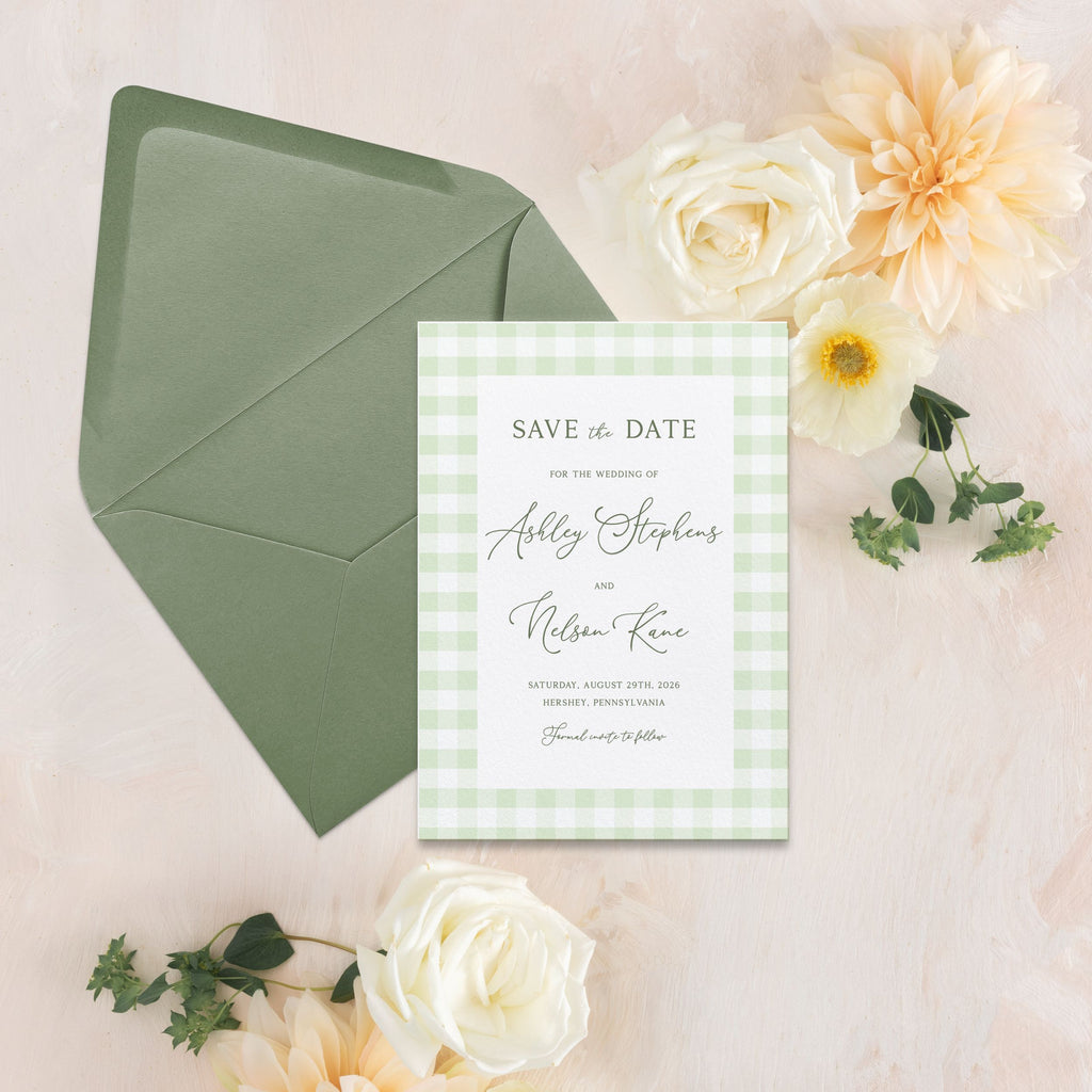 Spring Gingham Save the Date