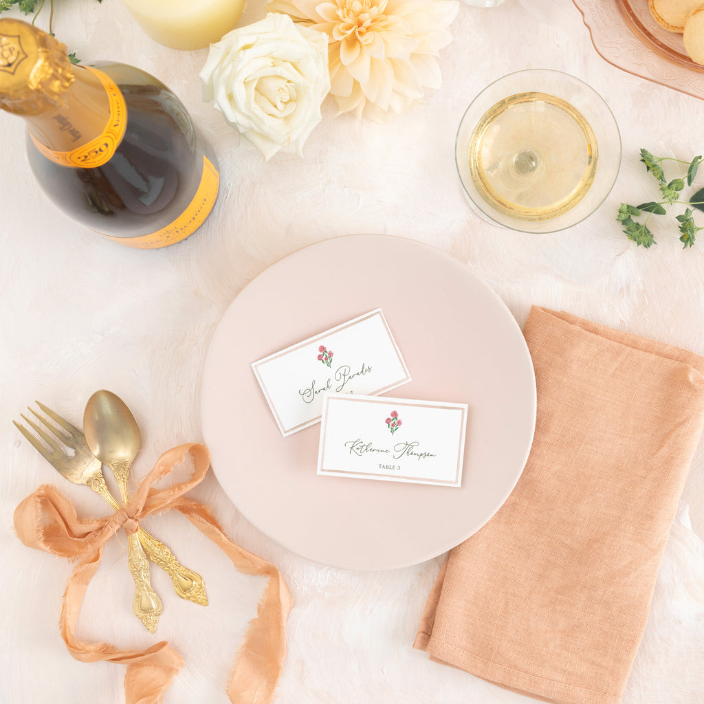 Spring Gingham Place Card