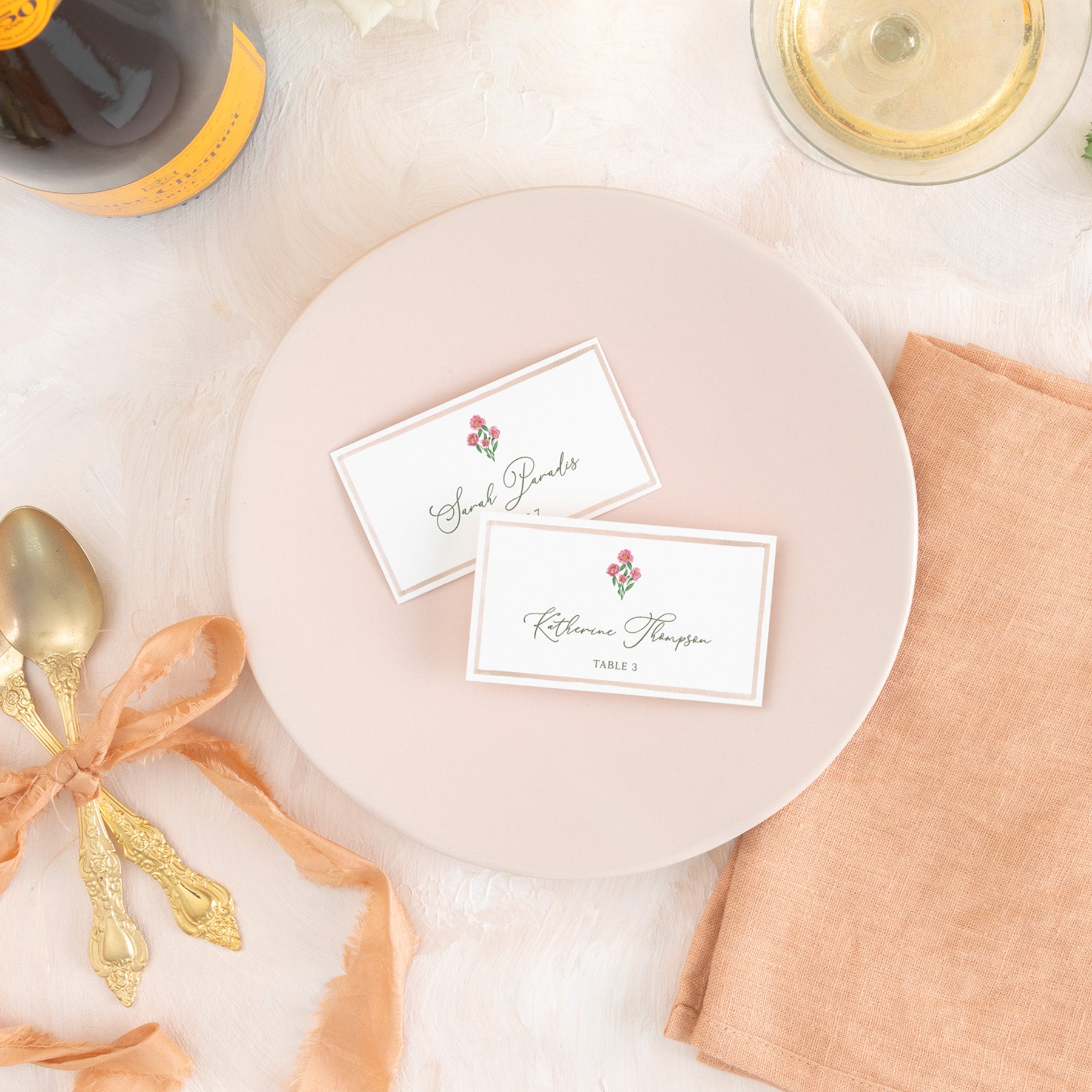 Spring Gingham Place Card