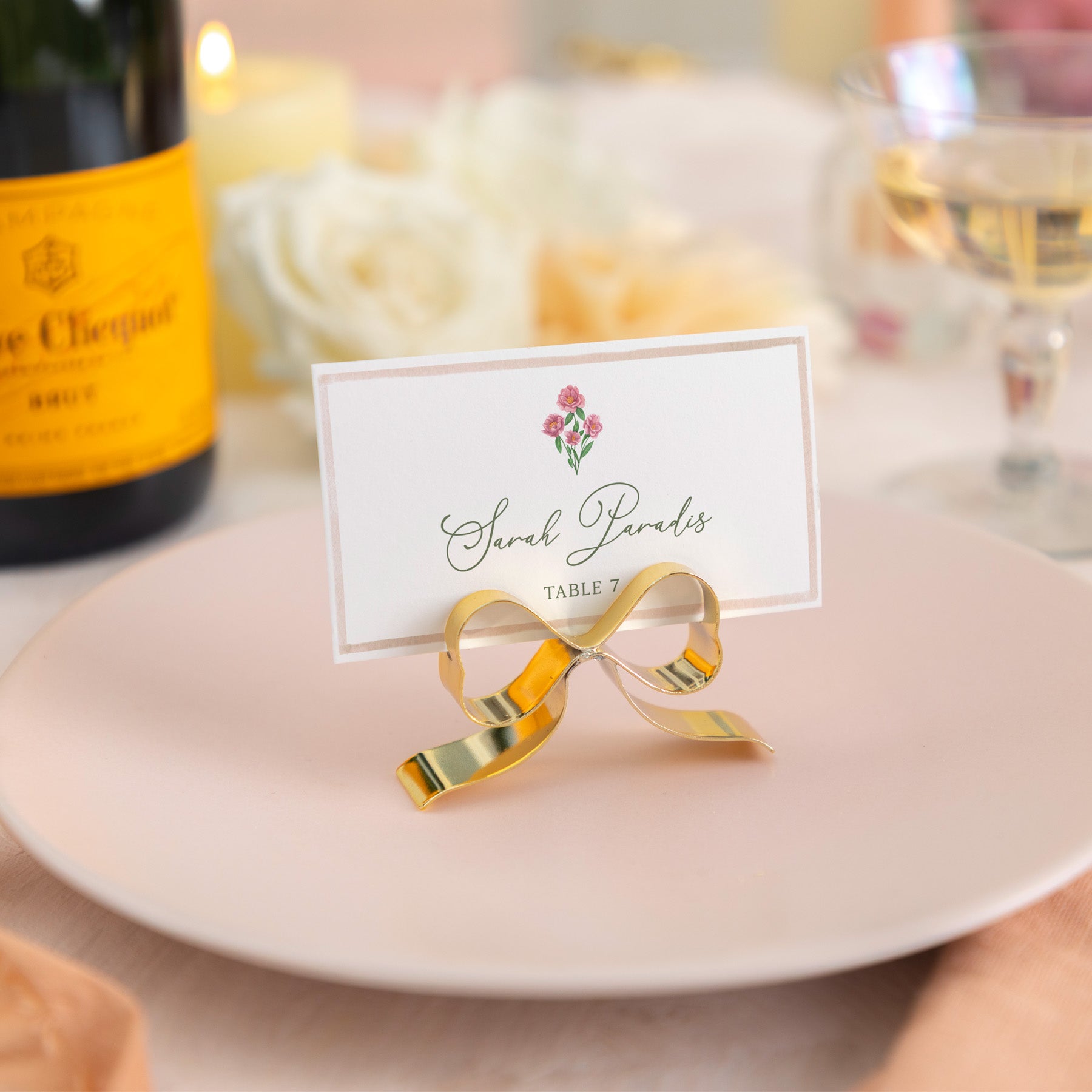 Spring Gingham Place Card
