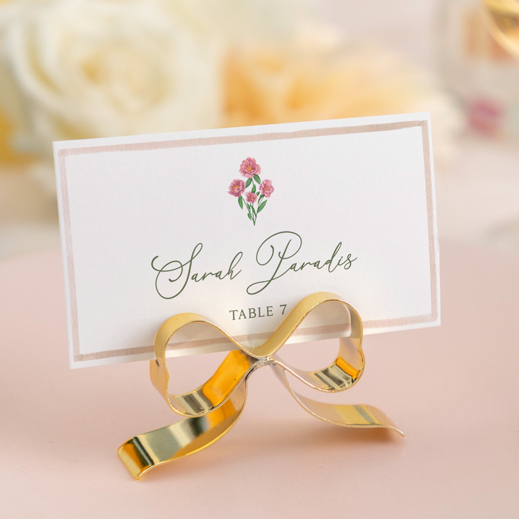 Spring Gingham Place Card