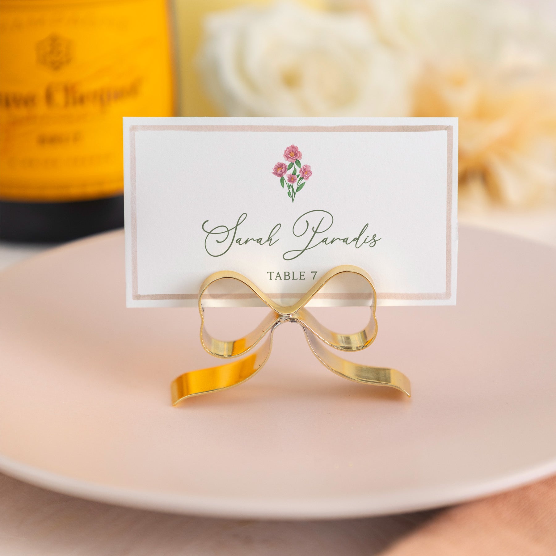 Spring Gingham Place Card