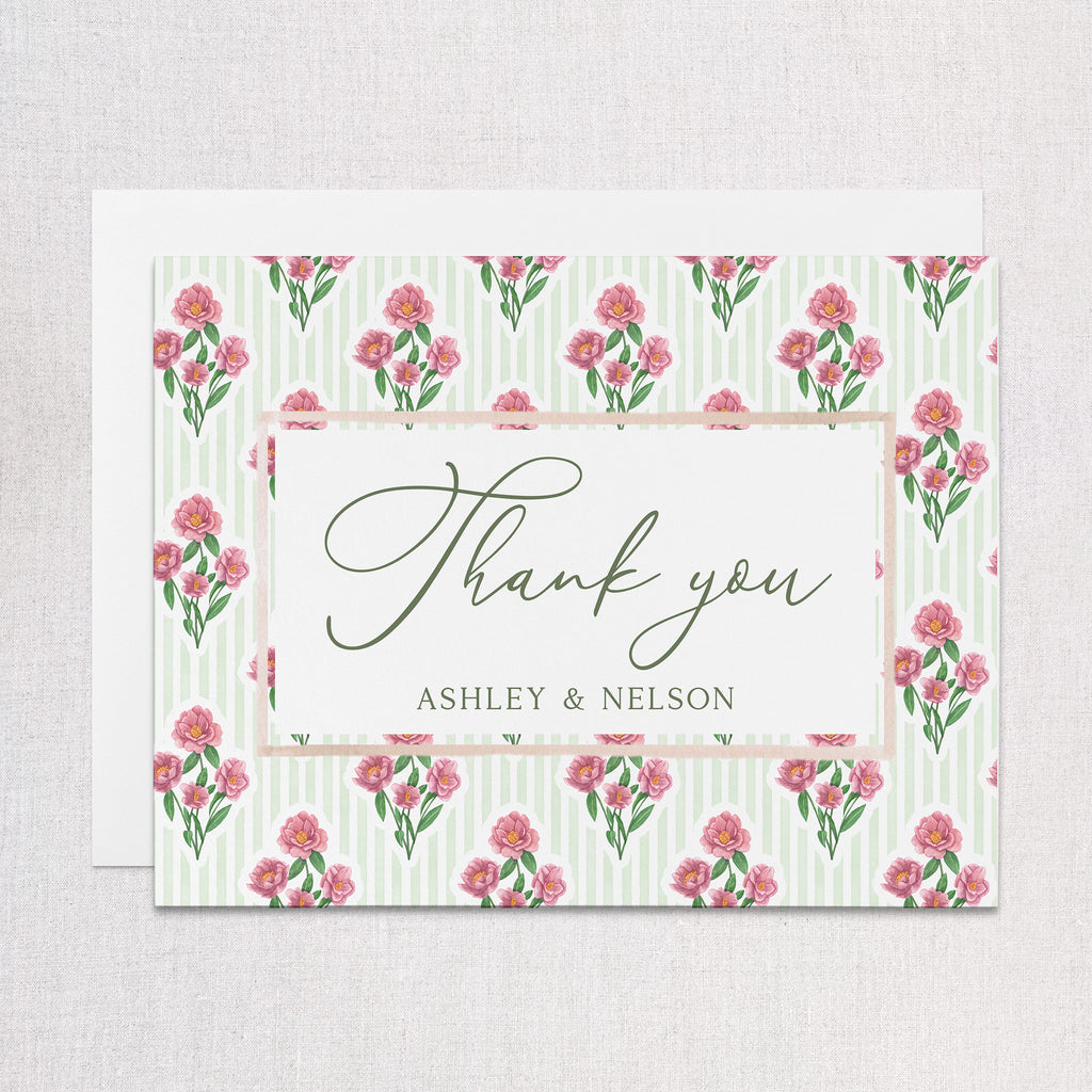 Spring Gingham Thank You Card