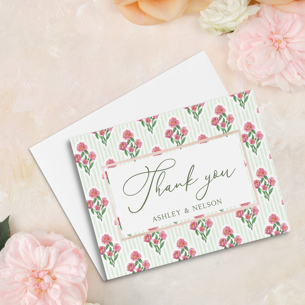Spring Gingham Thank You Card