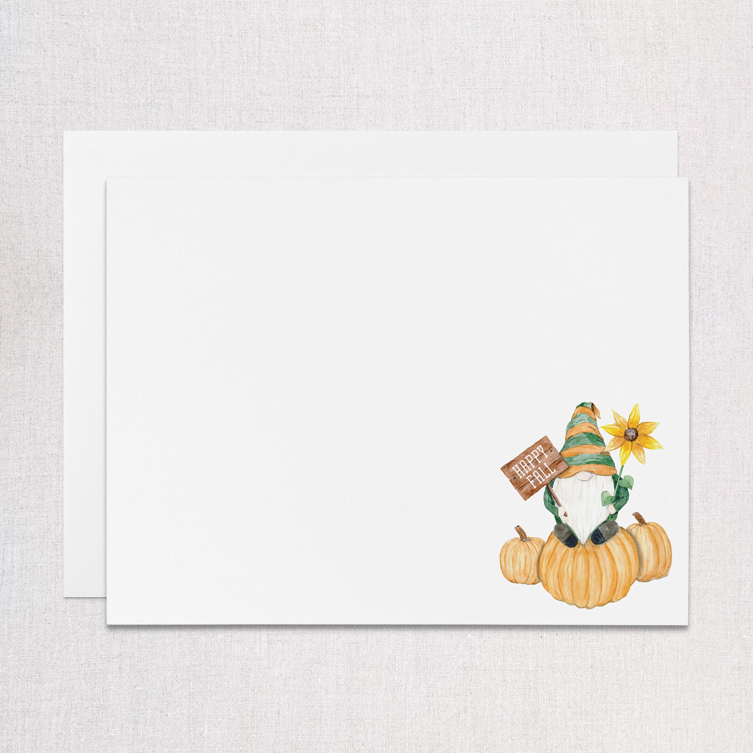 Fall Gnome Note Card Set