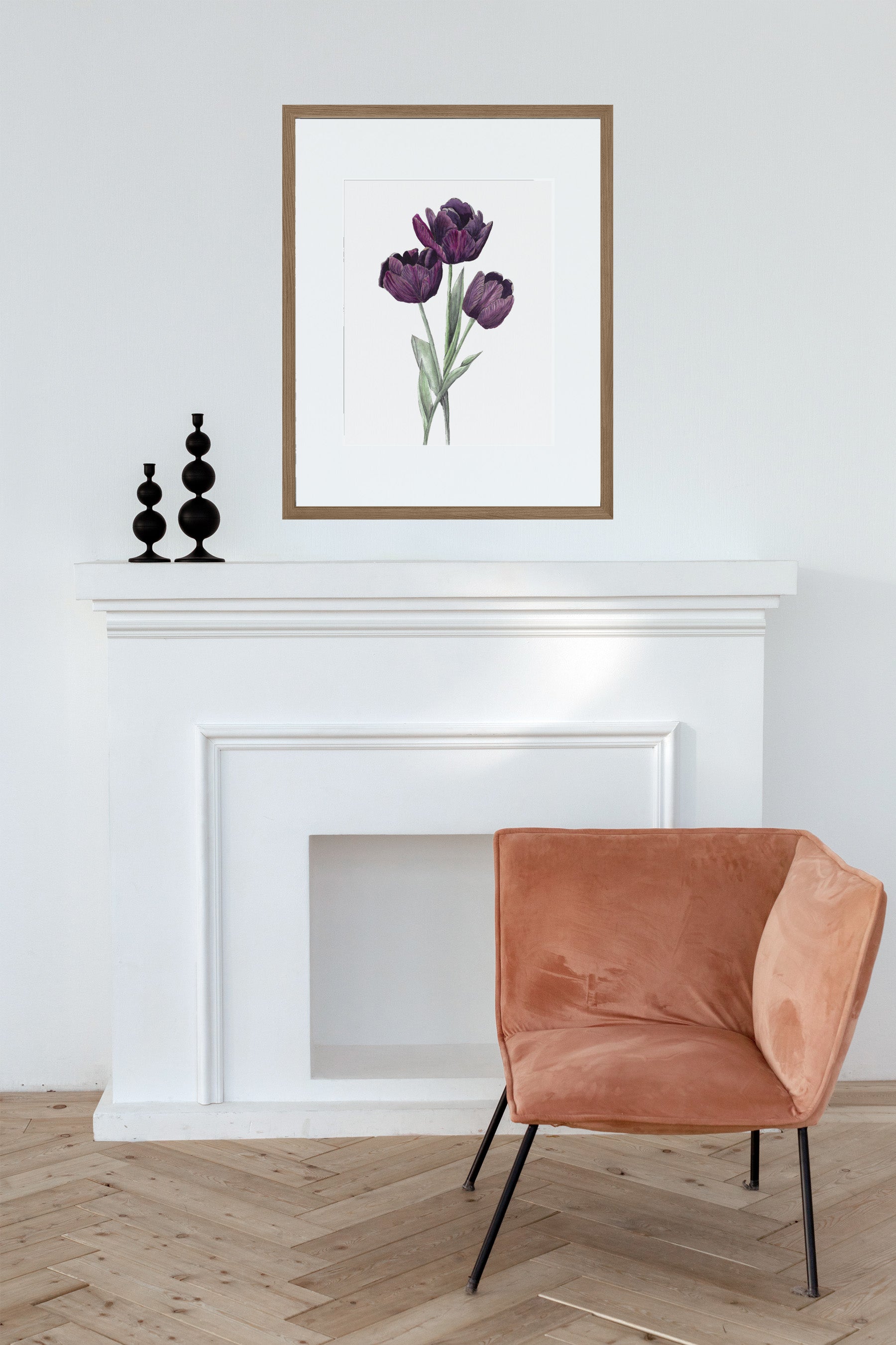 Purple Tulip Botanical Art Print